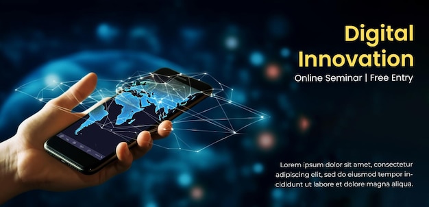 futuristic technology design poster banner