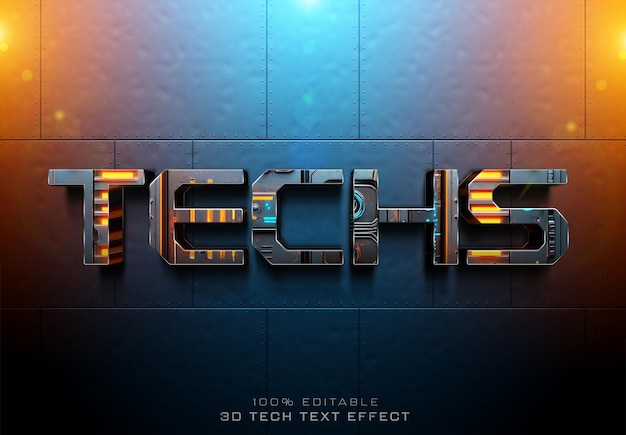 Futuristic text effect on tech panel Mockup