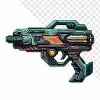 PSD futuristic weapon side view game sprite transparente (visão lateral de armas futurísticas)