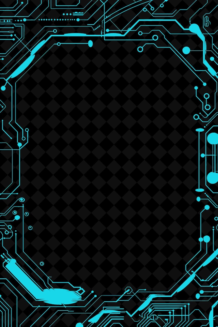 PSD futuristica cornice luminosa al neon con corda di filo e circuito boa png creative background design