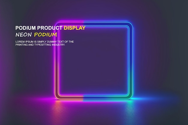 Futuristické pódium, prezentace produktu s neonovým osvětlením