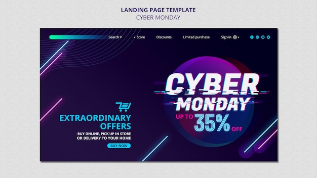 PSD futuristische cyber monday-webvorlage