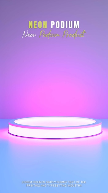 PSD futuristische geschichte podium bühne display mockup produktpräsentation mit neonlicht szene produkt