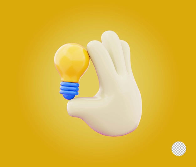 Futuristische Geste Hand hält Glühbirne-Ikon-Illustration Konzept der Kreativität oder Innovation