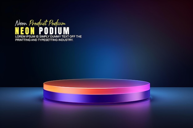 Futuristische Podiumsvorführung Produktpräsentation mit Neonlicht-Szene Produkt-Dispaly