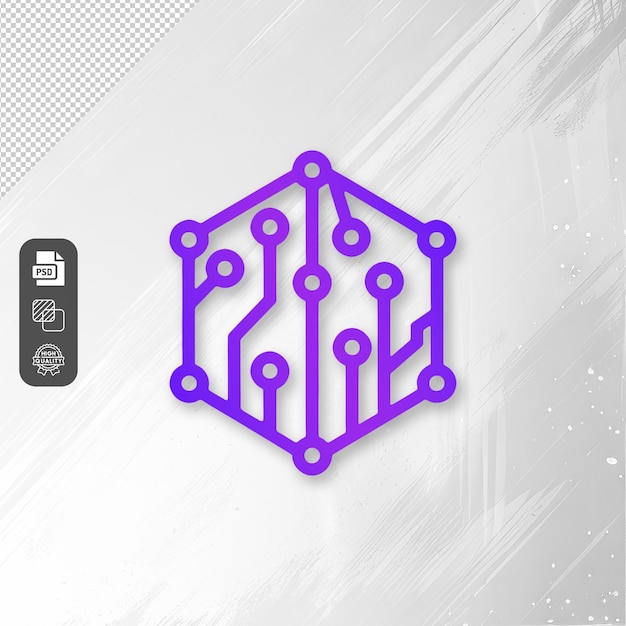 Futuristische sechseckige Leiterplatten-Logo PNG Transparent