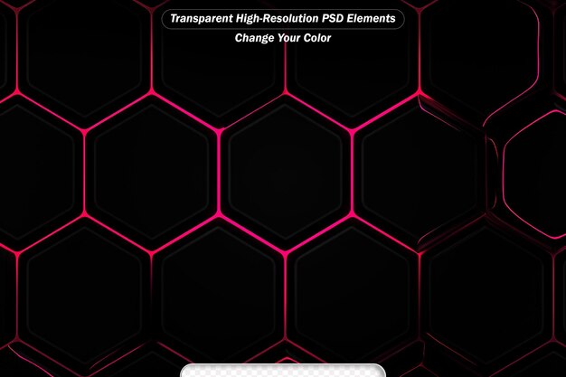 PSD futuristische technologie sechseckige form rotes licht abstrakter metallischer hintergrund