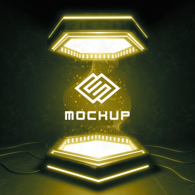Futuristischer Logoeffekt projiziert