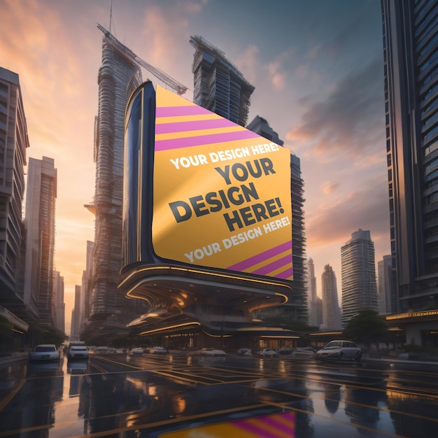 Futuristisches billboard-mockup psd