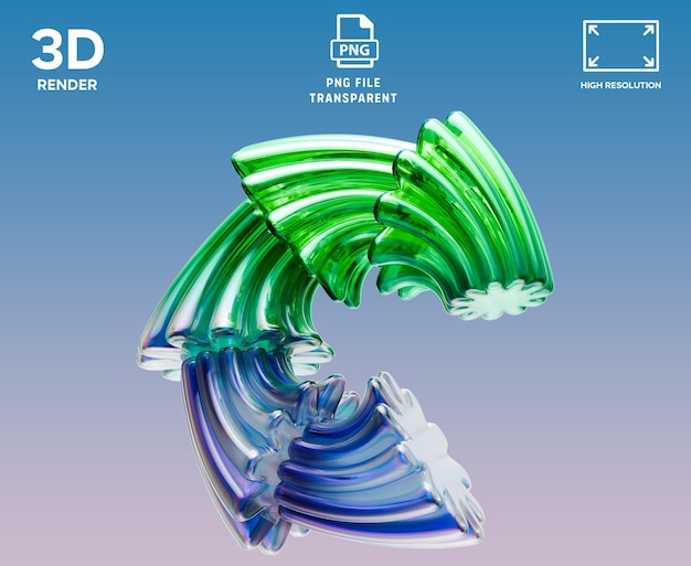 Futuristisches Glasform-3D-Render-Icon