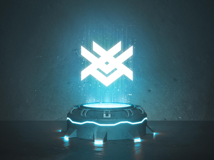PSD futuristisches hologramm-sockel-logo-modell