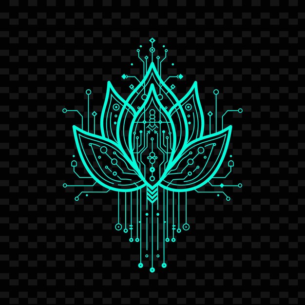 PSD futuristisches lotus-logo mit dekorativem zirkus kreatives vektordesign der naturkollektion