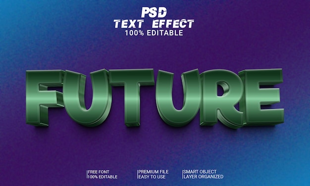 Futuro arquivo psd de efeito de texto 3d