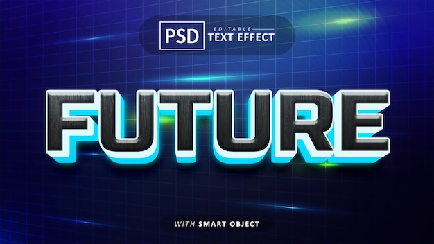 Futuro efeito de texto 3d editável