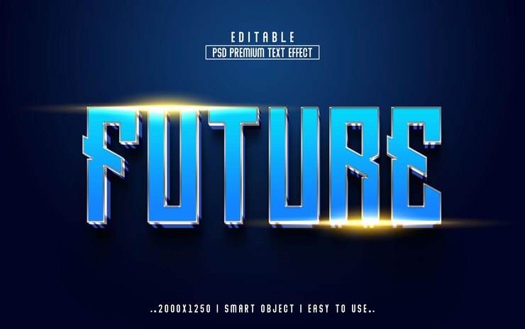 Futuro estilo de efeito de texto editável 3d com fundo premium