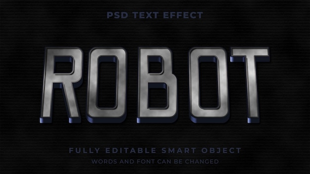 Futuro robot cyborg efecto de texto editable