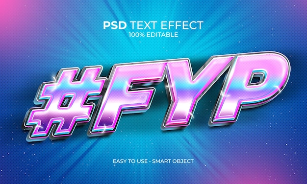 Fyp 3d zeichen texteffekt