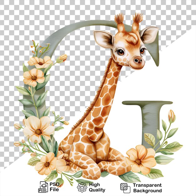 G-buchstabe mit giraffe auf durchsichtigem hintergrund einschließlich png-datei