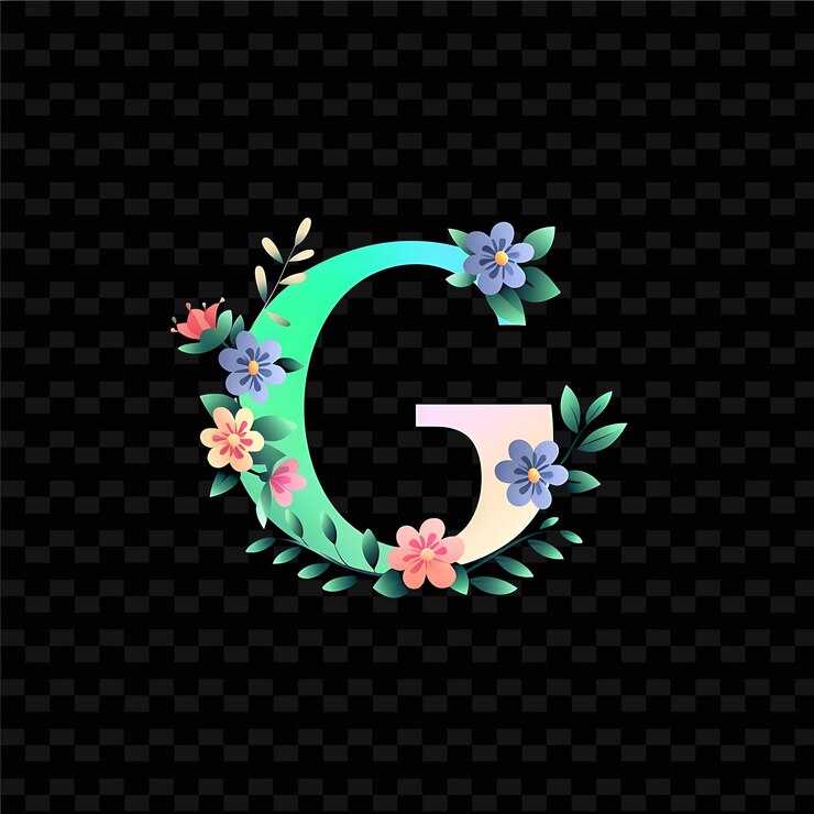 PSD g com letra de design de logotipo pastel com g em forma de natureza coleções de vetores abstratos