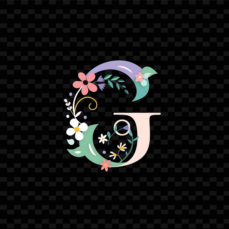 PSD g com letra de design de logotipo pastel com g em forma de natureza coleções de vetores abstratos