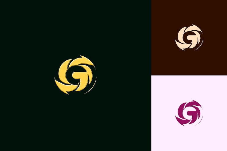 PSD g com letra monograma estilo de design de logotipo com g em forma de natureza coleções de vetores abstratos
