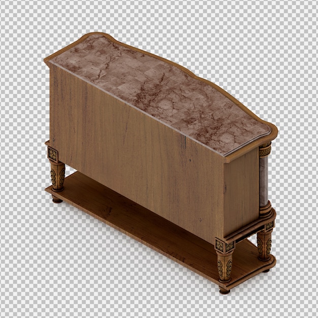 Gabinete isométrico render 3D