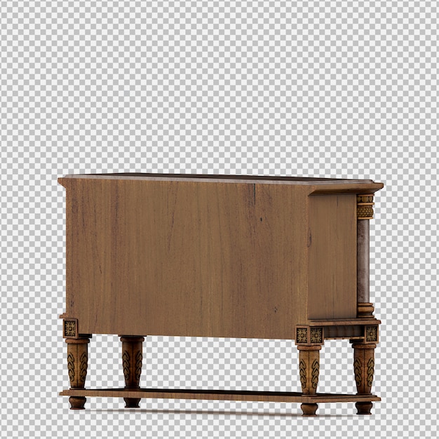 PSD gabinete isométrico render 3d