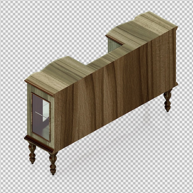 Gabinete isométrico render 3D