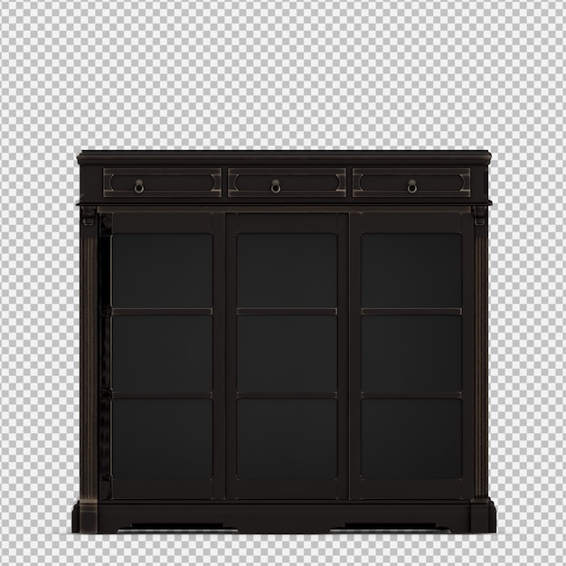Gabinete isométrico render 3D