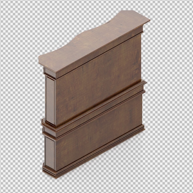 Gabinete isométrico render 3D