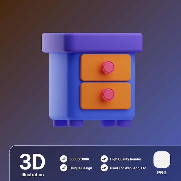 PSD gabinete de objetos de recursos humanos ilustración 3d