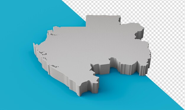 PSD gabón mapa 3d geografía cartografía y topología ilustración 3d