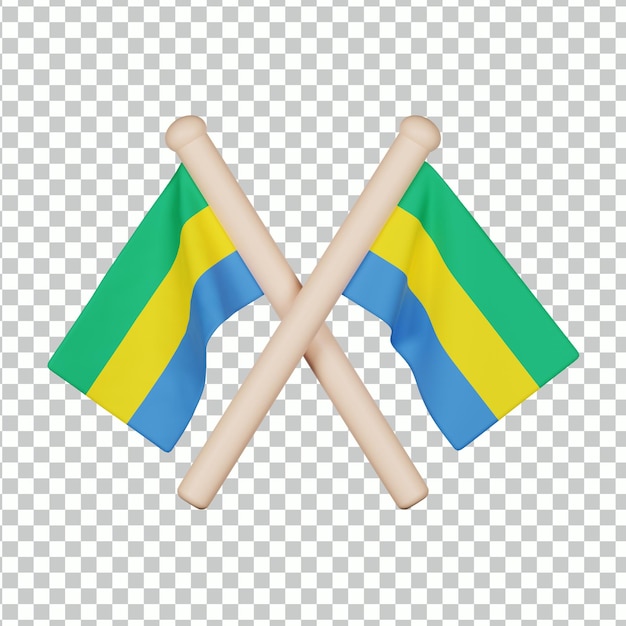 Gabun flagge 3d-symbol