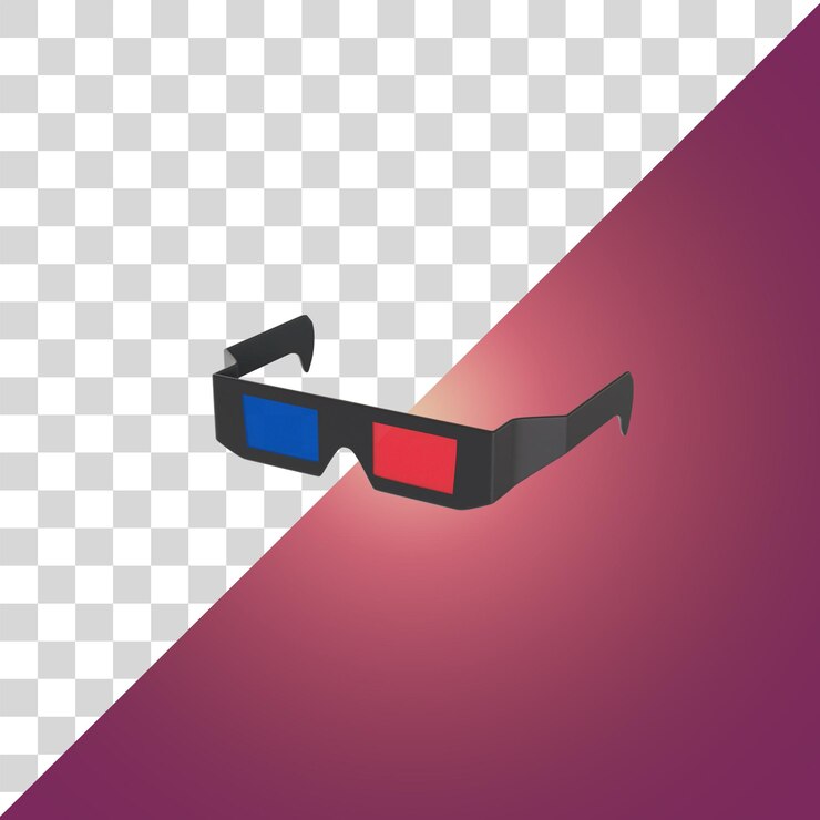 PSD gafas 3d para cines 3d render ilustración
