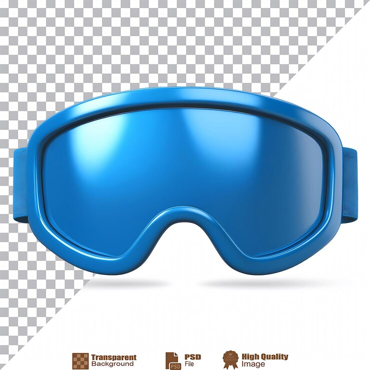 PSD gafas azules con lentes reflectantes aisladas
