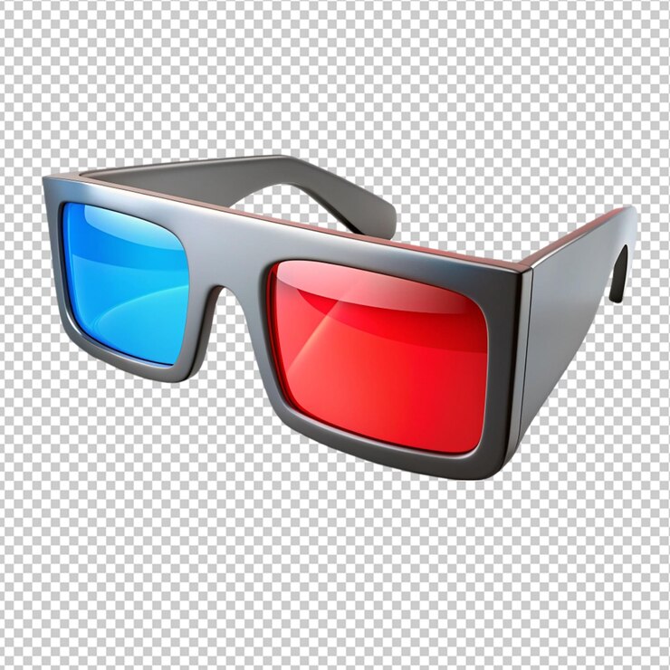PSD gafas de cine 3d sobre un fondo transparente