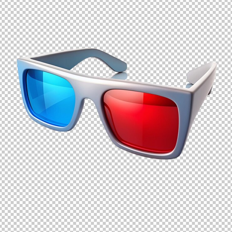 PSD gafas de cine 3d sobre un fondo transparente
