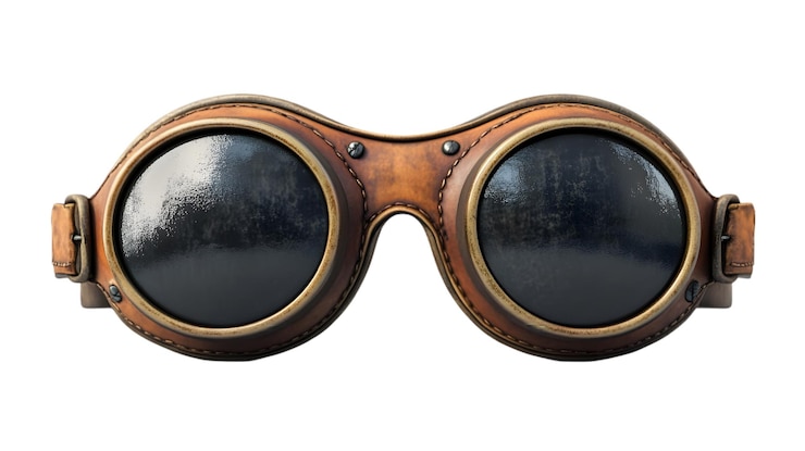 PSD gafas de cuero de época