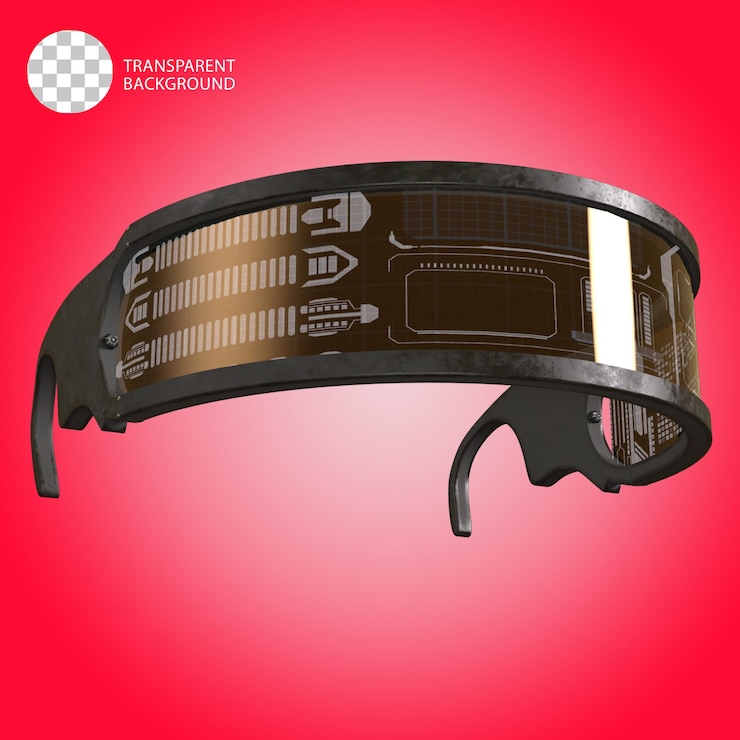 PSD las gafas cyber visor son una ilustración 3d aislada futurista.