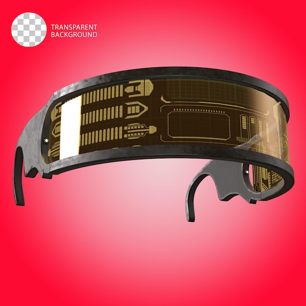 Las gafas Cyber Visor son una ilustración 3D aislada futurista.