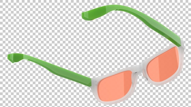 Gafas deportivas sobre fondo transparente ilustración de renderizado 3d