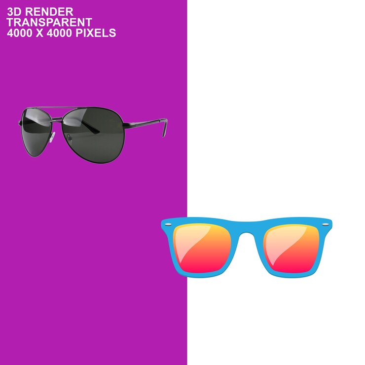 PSD gafas elegantes con fondo transparente