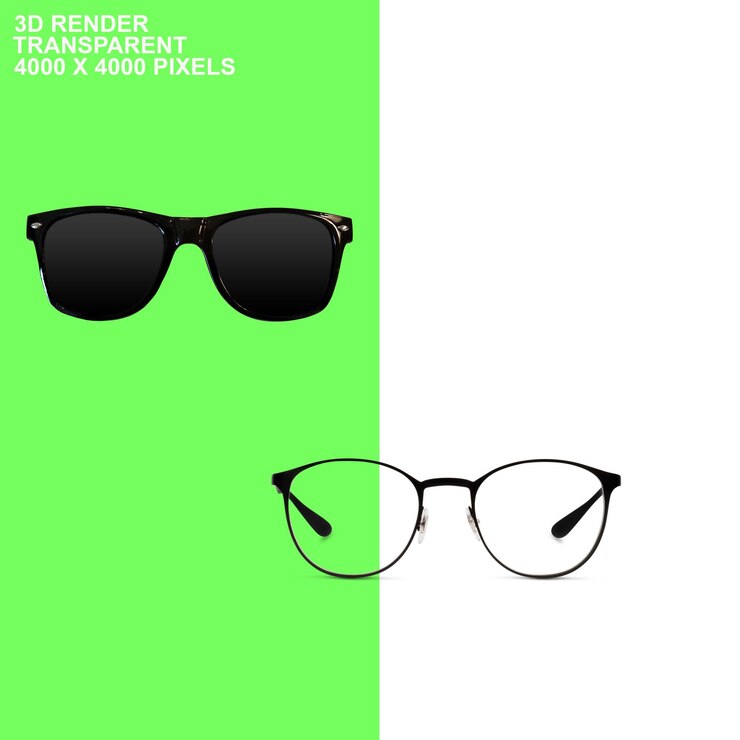 PSD gafas elegantes con fondo transparente