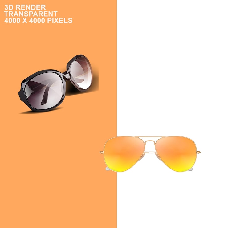 PSD gafas elegantes con fondo transparente