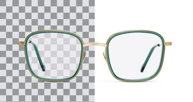 PSD gafas de marco aisladas sobre un fondo transparente