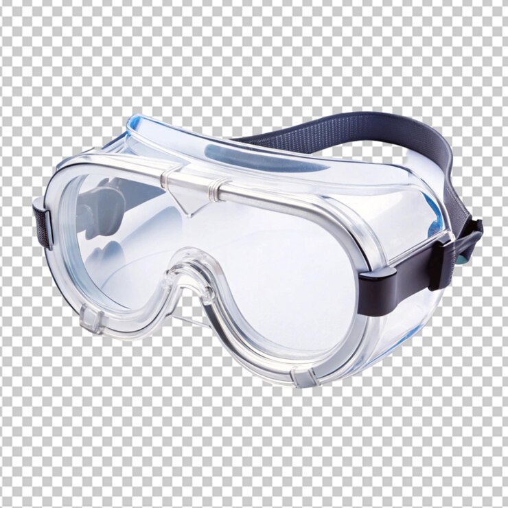 PSD gafas de protección médicas sobre un fondo transparente