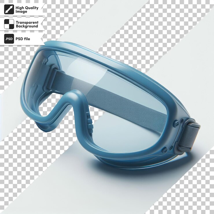 PSD gafas de protección psd para nadar en fondo transparente con capa de máscara editable