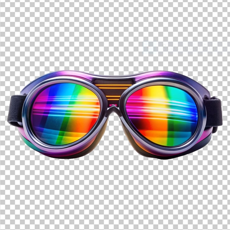 PSD gafas de protección de ranura sobre un fondo transparente