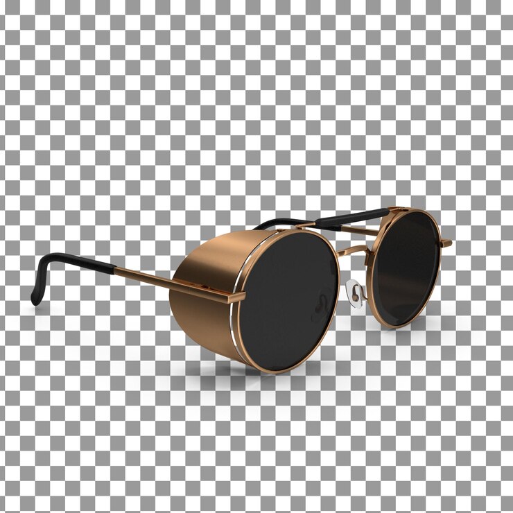 PSD gafas psd 3d negras sobre fondo aislado y transparente