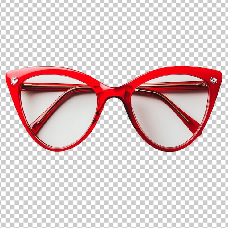 PSD gafas rojas para los ojos sobre un fondo transparente